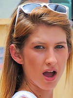 Karina flashes her juicy pussy and big tits